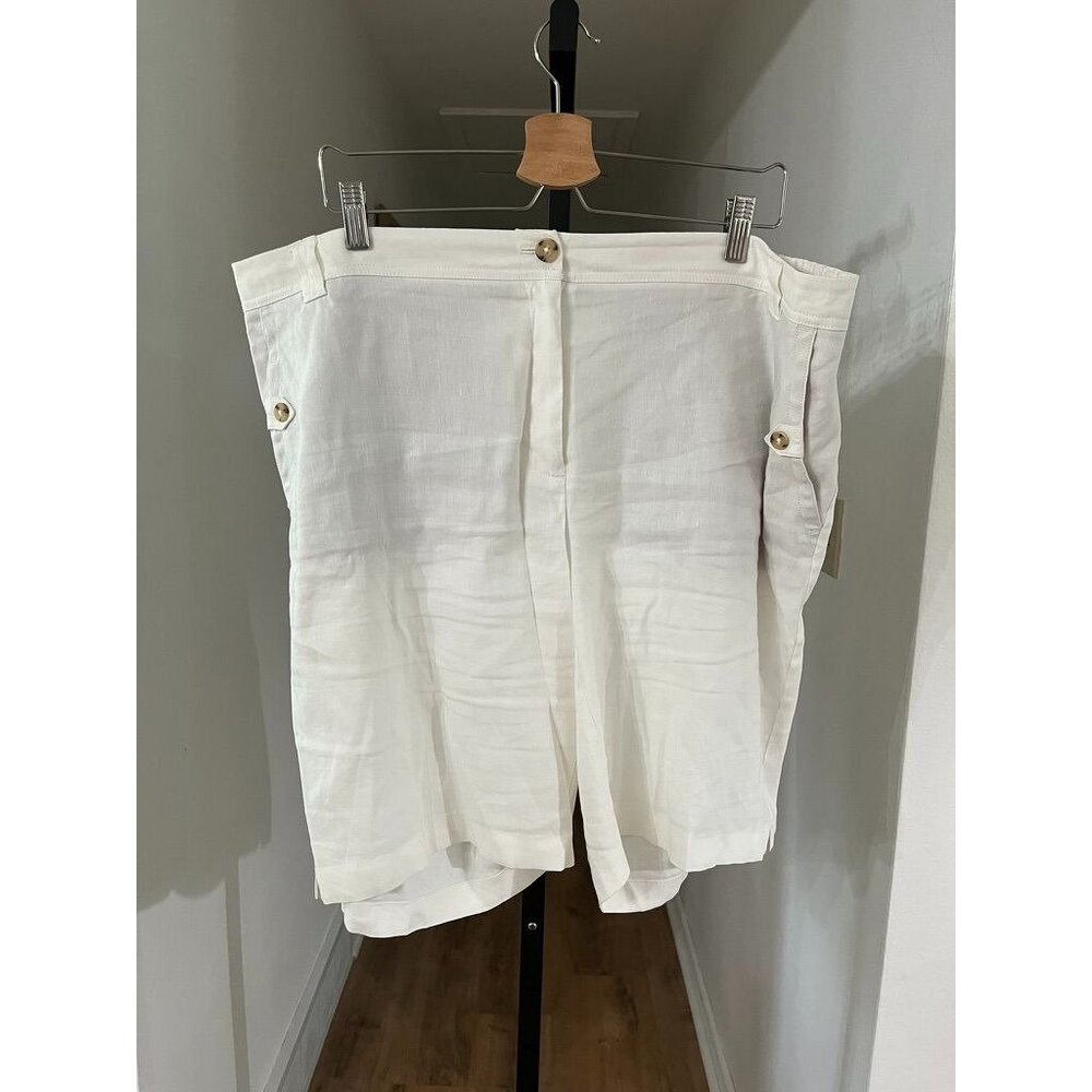 EUC J.Jill Women's Linen Stretch Shorts Elastic Waist